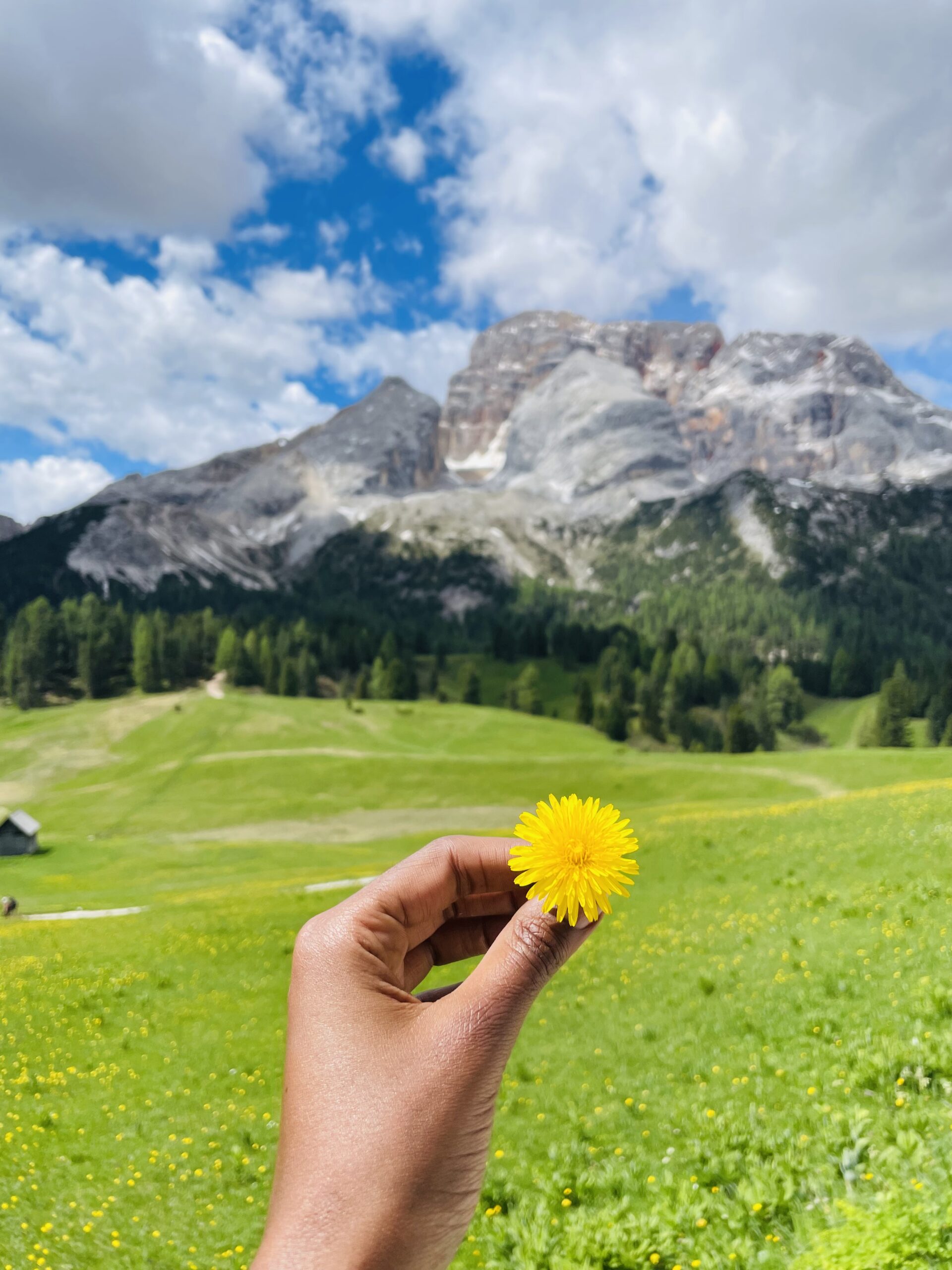 Panoramic mountain landscape in the Dolomites, ideal for hiking
