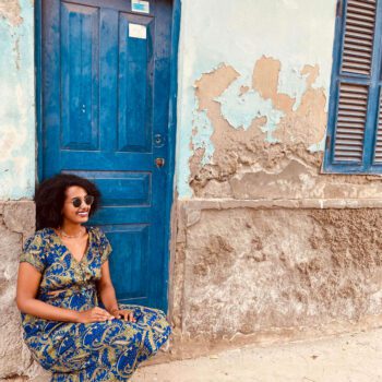 Solo female traveler exploring the scenic landscapes of Cape Verde