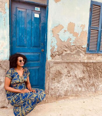 Solo female traveler exploring the scenic landscapes of Cape Verde