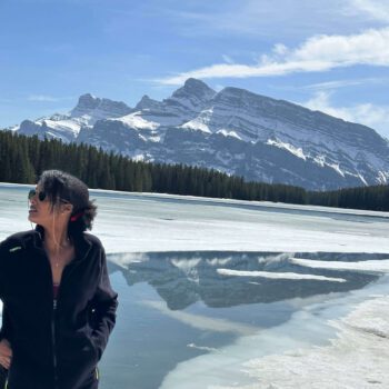 Solo female traveler hiking in Canada