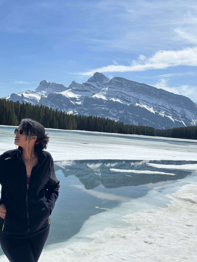 Solo female traveler hiking in Canada