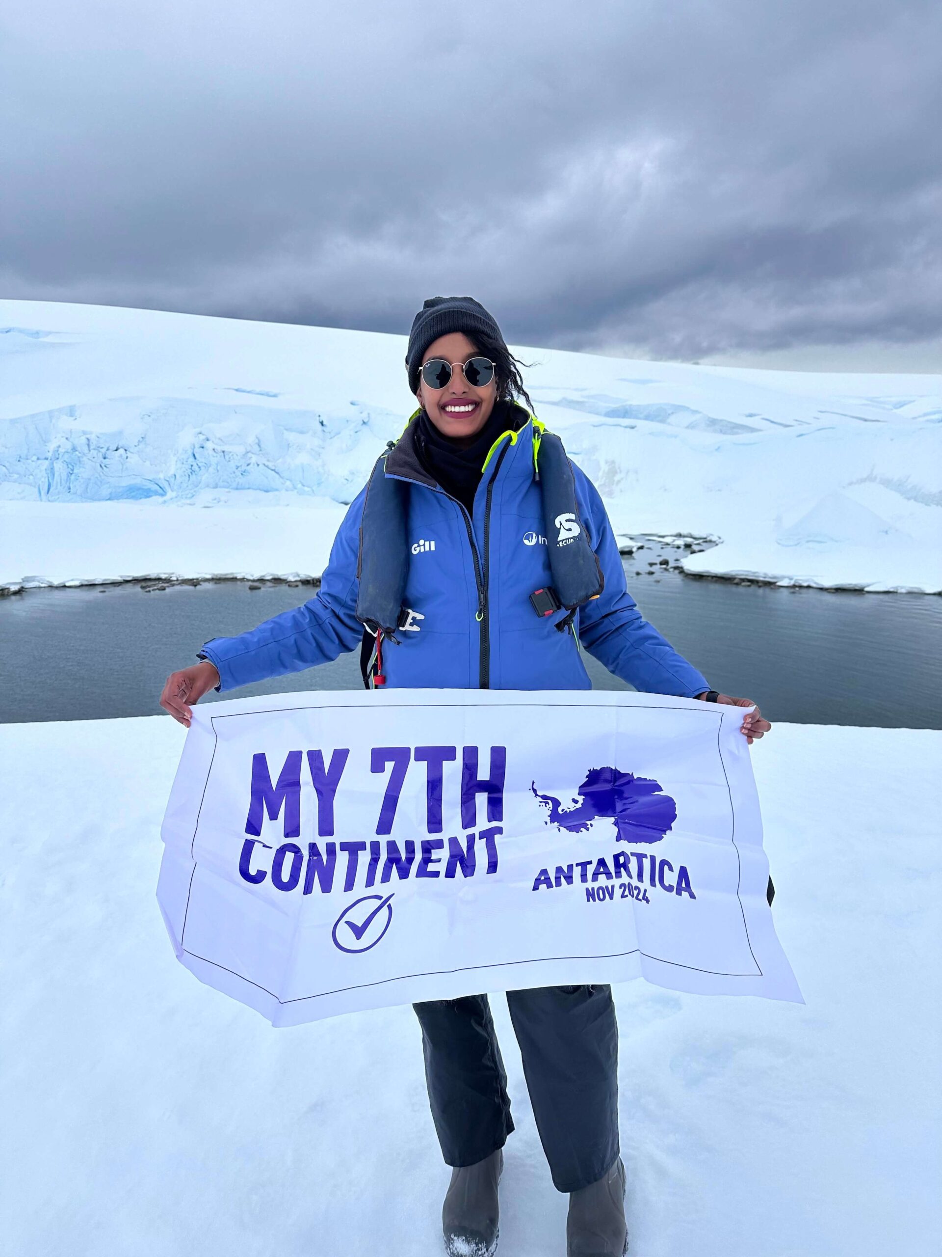Solo female traveler exploring Antarctica