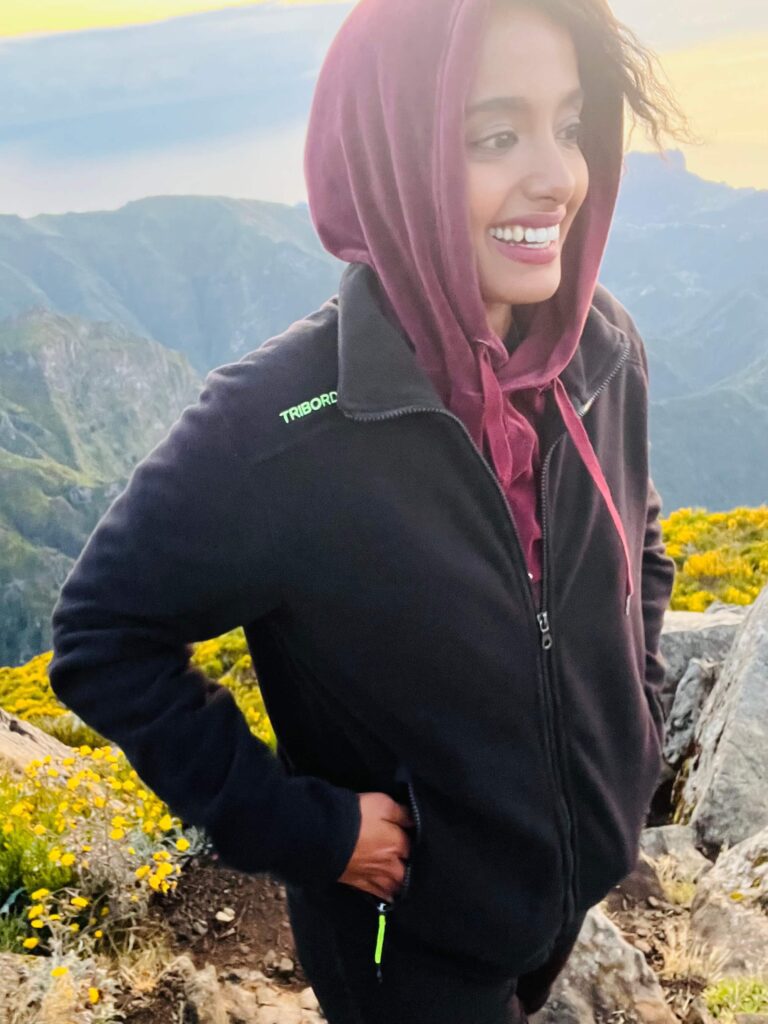 Female traveler taking a scenic road trip through Madeira