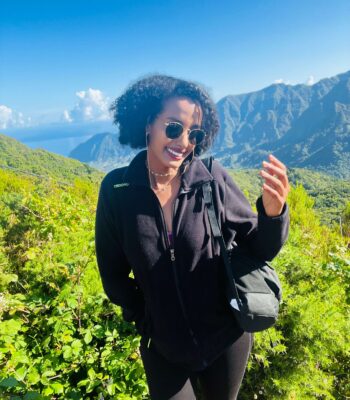 Solo female traveler exploring Funchal, Madeira