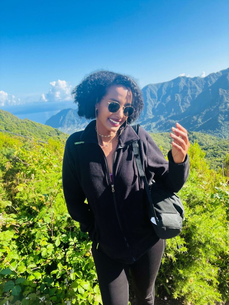 Solo female traveler exploring Funchal, Madeira