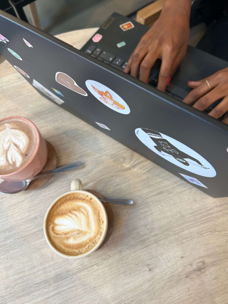 Solo female traveler working remotely from Spain, enjoying digital nomad lifestyle