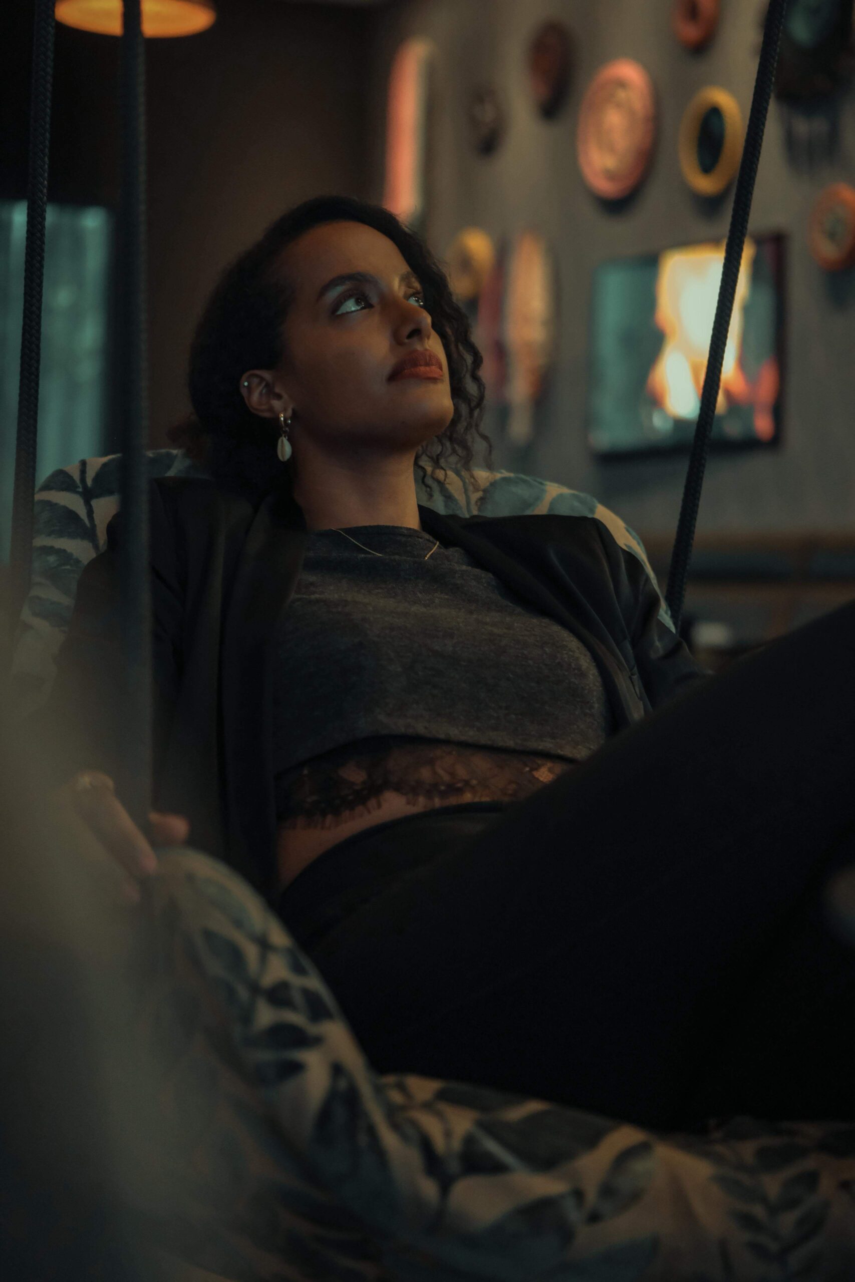 solo female traveler working from laptop