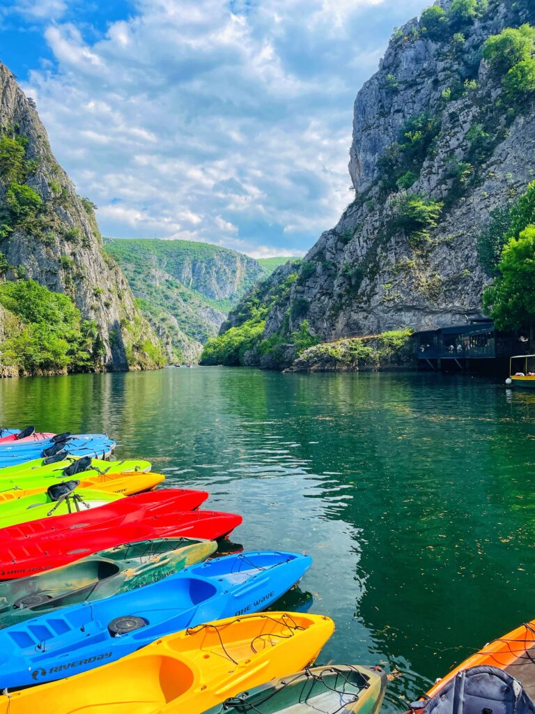 Woman traveling solo at Matka Canyon in North Macedonia