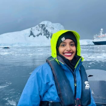 Solo female traveller exploring Antarctica