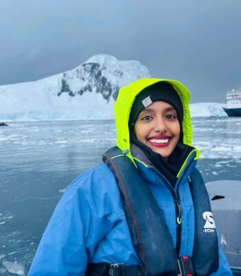 Solo female traveller exploring Antarctica