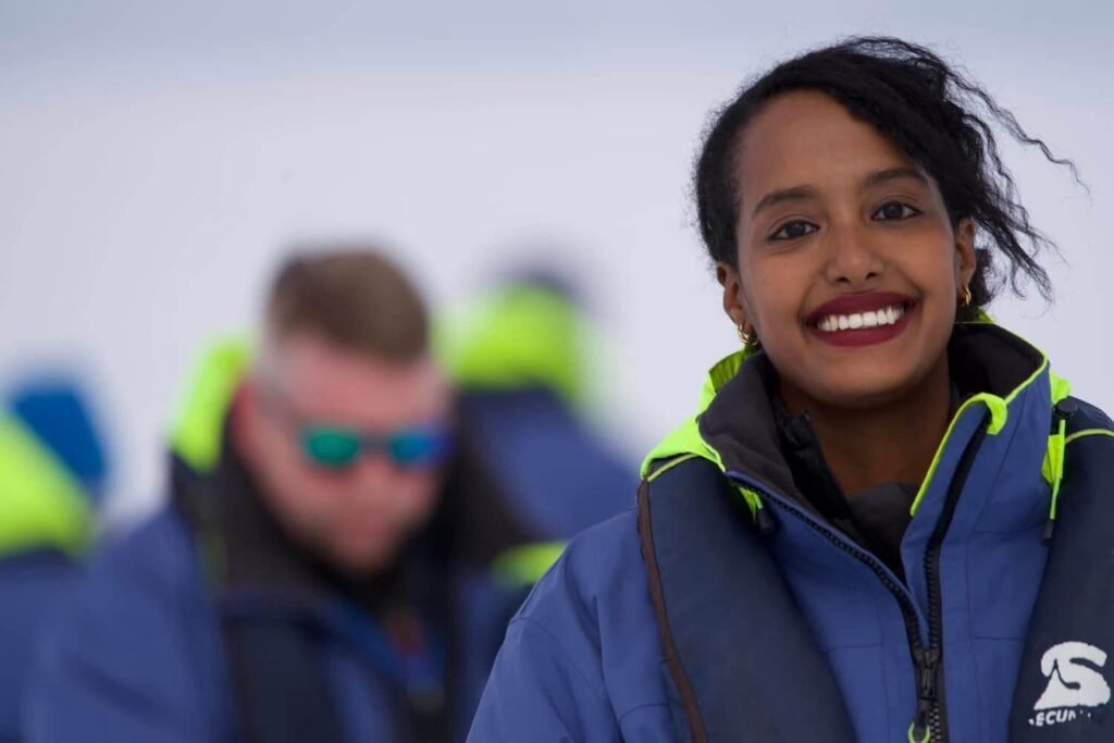Female solo traveller enjoying Antarctica