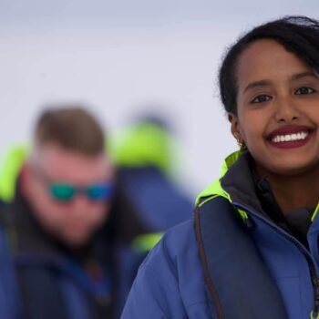 Female solo traveller enjoying Antarctica