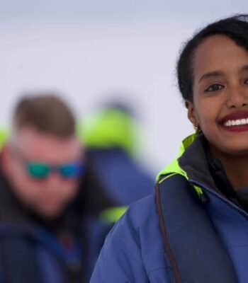 Female solo traveller enjoying Antarctica