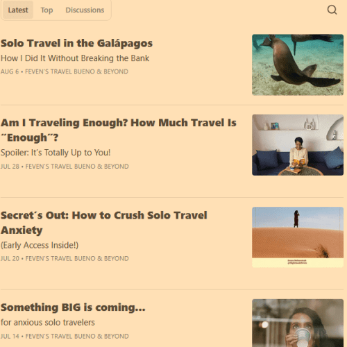 Solo female travel newsletter offering tips and advice for women traveling alone
